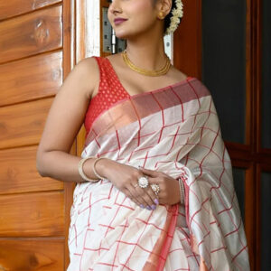 Classic Red with Subtle Gold Zari