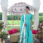 Blue Chanderi Anarkali Dress